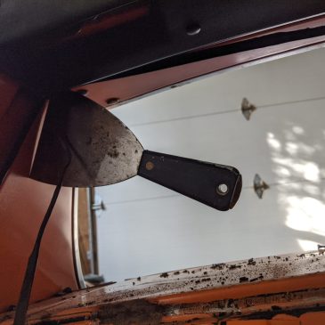 Restoration Wednesday, Got the Rear Glass Sealed in Tight – High Five